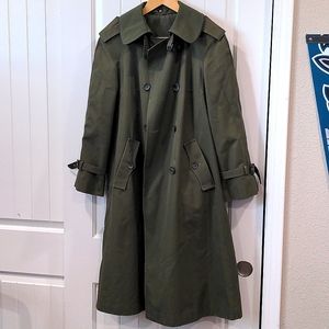 Overcoat Trench Coat Men’s Size Large Olive Green